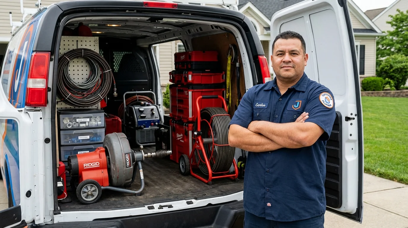 Professional drain cleaning equipment and Johns Plumbing LLC plumber in Myrtle Creek