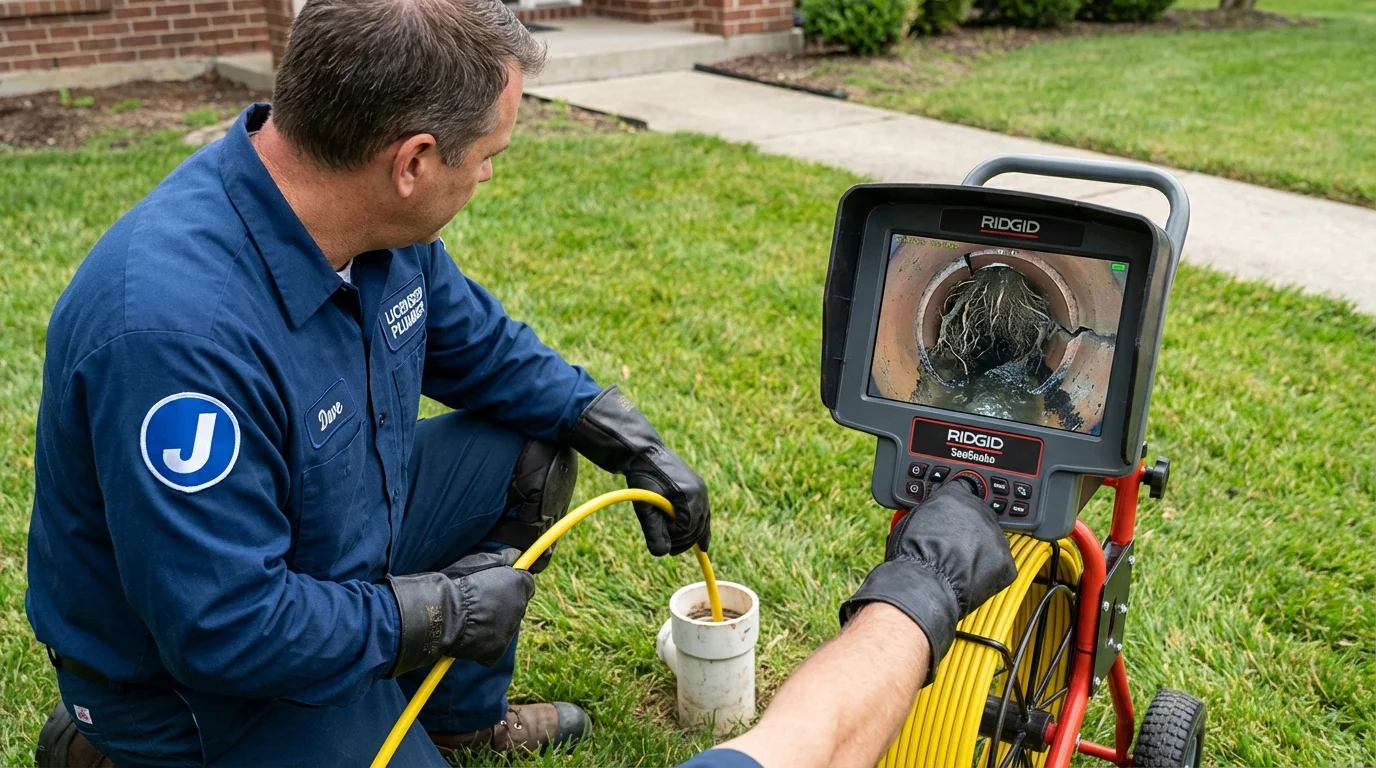 Sewer camera inspection being performed by Johns Plumbing LLC in Myrtle Creek